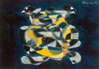 Balraj Khanna (Artist), Untitled (Black Minature), 1971, Painting