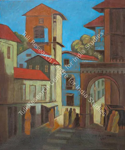 P.T. Reddy (Artist), Khand Bazaar, Bombay, 1936, Painting