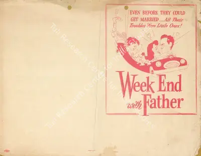 Douglas Sirk (Director), Week End With Father, 1951, Handbill