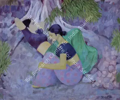 K.S. Kulkarni (Artist), Beauties, 1983, Painting