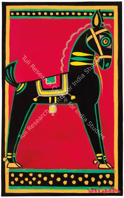 Jamini Roy (Artist), Untitled (Horse), 1945, Painting