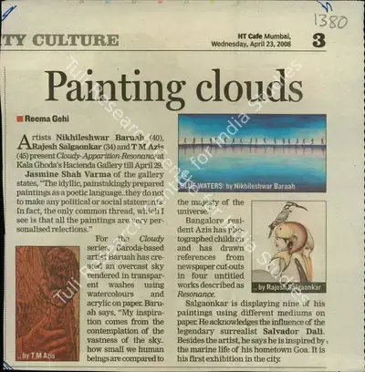 Reema Gehi (Reporter), Painting Clouds, 2008, Newspaper Clipping