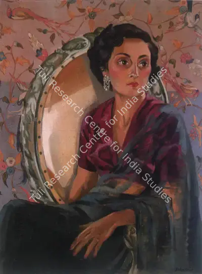Jehangir Sabavala (Artist), The Grey Sari, 1951, Painting