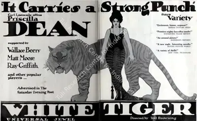 Tod Browning (Director), White Tiger, 1923, Film Advertisement