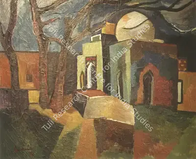 B.C. Sanyal (Artist), Nizamuddin Fair, 1950, Painting