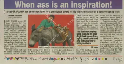 Chhaya Toahnlwal (Reporter), When Ass is an Inspiration!, 2008, Newspaper Clipping