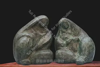 Prodosh Dasgupta (Artist), Gossip, 1944, Sculpture