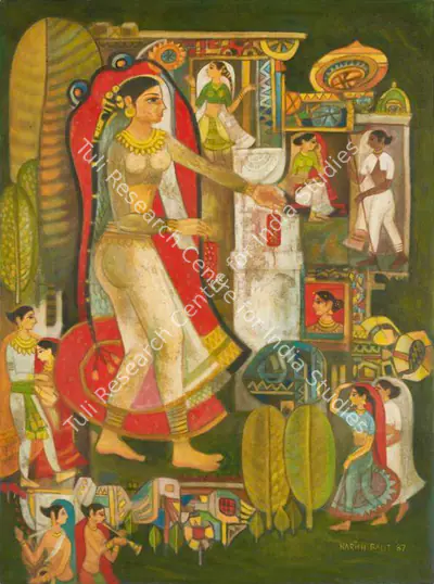 Harish Raut (Artist), Malvika the Dancer, 1987, Painting
