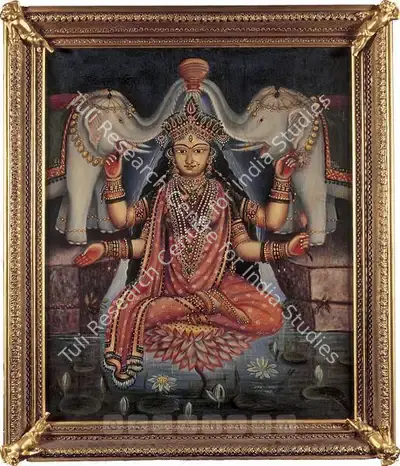 Mahendranath Mukhopadhyay (Artist), Gaja Lakshmi, 1921, Painting