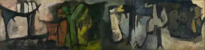 M.F. Husain (Artist), Voices, 1958, Painting