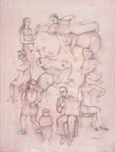 Sakti Burman (Artist), Untitled (Stories in the Stories), 2007, Painting