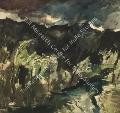 S.H. Raza (Artist), Untitled, 1948, Painting