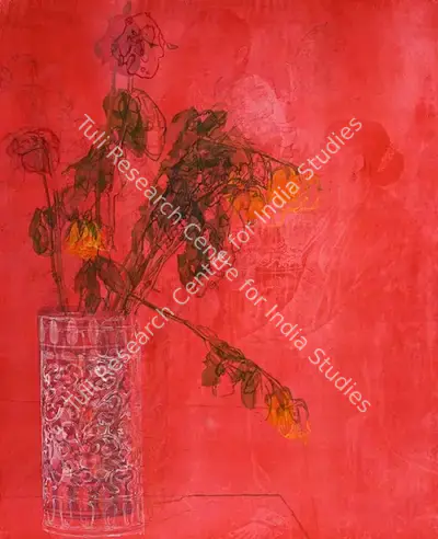 V. Ramesh (Artist), Still Life with Nostalgia (after Ravi Verma), 2019, Painting