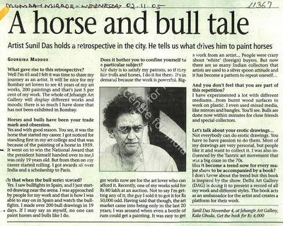 Georgina L. Maddox (Reporter), A Horse and Bull Tale, 2005, Newspaper clipping