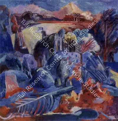 Akkhitam Vasudevan (Artist), Blue Landscape, 1991, Painting