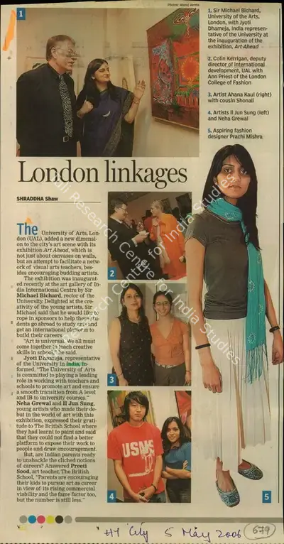 Shraddha Shaw (Reporter), London Linkages, 2006, Newspaper Clipping