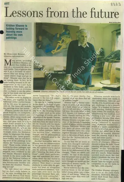 Himanshu Bhagat (Reporter), Lessons from the Future, 2010, Newspaper Clipping