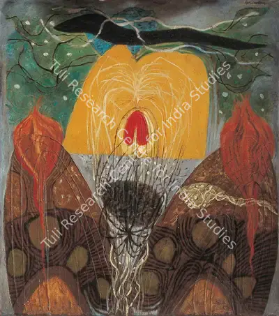R.B. Bhaskaran (Artist), Parvatham, 1972, Painting