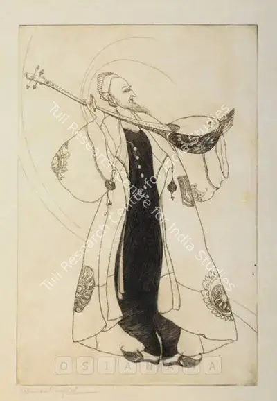 M.A.R. Chughtai (Artist), Old Musician, Graphic Art