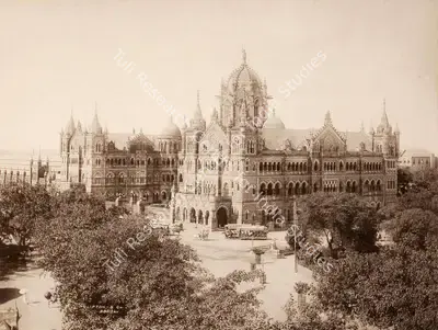 Studio Clifton & Co. (Photographic Studio), Great Indian Peninsular Rly Station & Sub Post Office, 1900, Antiquarian Photograph