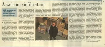Himanshu Bhagat (Reporter), A Welcome Infiltration, 2010, Newspaper Clipping
