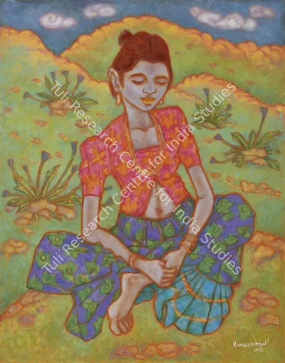A. Ramachandran (Artist), Portrait of a Shy Girl, 2012, Painting