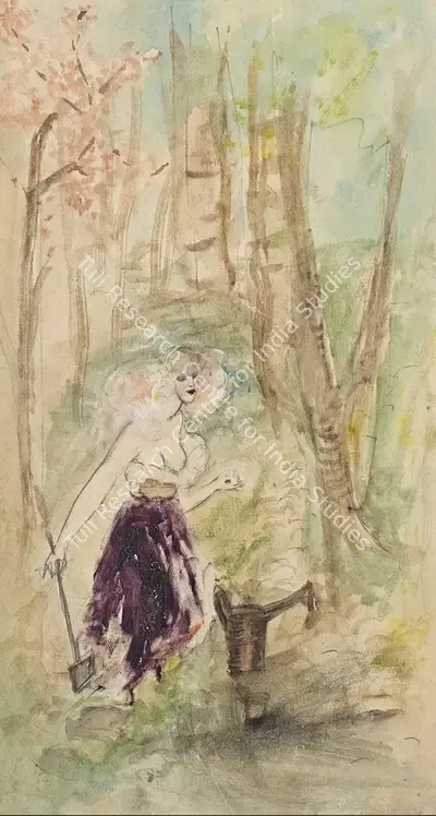 Amrita Sher-Gil (Artist), Rosa Planting The Black Tulip, 1930, Painting