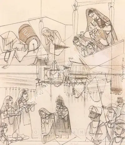 Ganesh Pyne (Artist), Untitled, 1980, Drawing