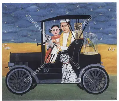 Nayanaa Kanodia (Artist), Family on Wheels, Painting