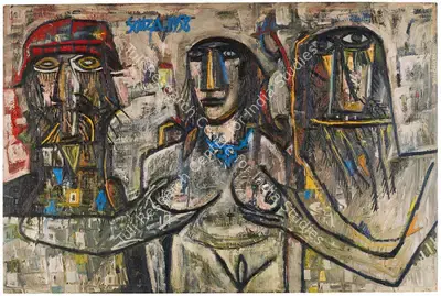Souza, F.N. (Artist). Untitled, 1958 | Painting, So.Lon/10.06.19, 2019 · Sotheby's