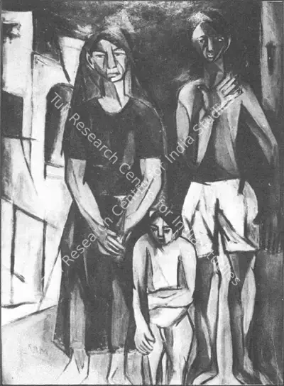 Ramkumar (Artist), Worker's Family, 1955, Painting