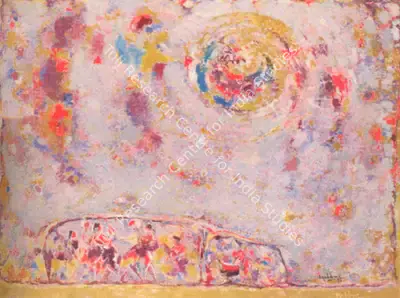 K.K. Hebbar (Artist), Holi, 1971, Painting