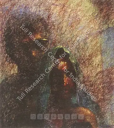 Bikash Bhattacharjee (Artist), Family, 1989, Drawing