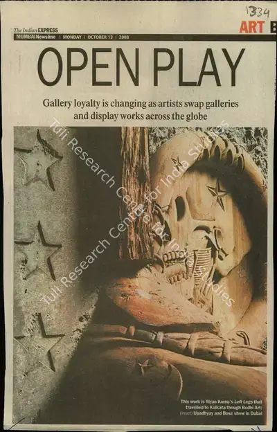 Riya Komu (Artist), Open Play, 2008, Newspaper Clipping