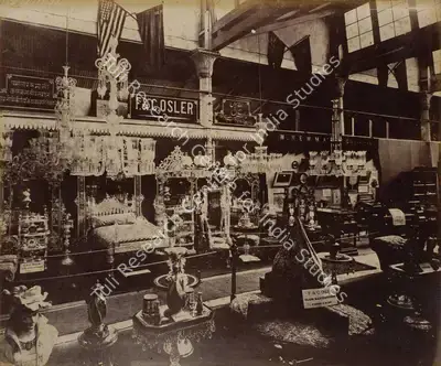 Shew Shankar Narayan (Photographer), Messrs. Osler and Co.'s Glass ware - Calcutta Court, 1883, Antiquarian Photograph