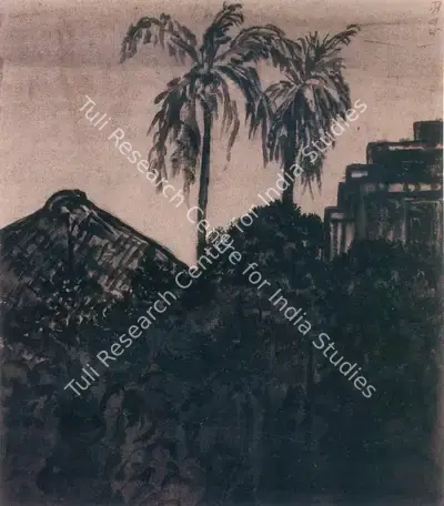 Abanindranath Tagore (Artist), Roof Tops, Painting