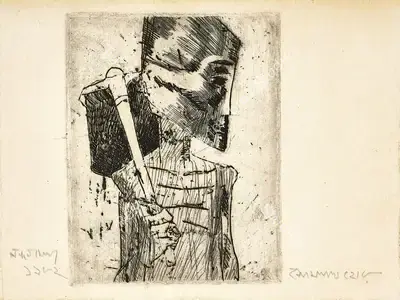 Somnath Hore (Artist), Untitled, 1982, Print