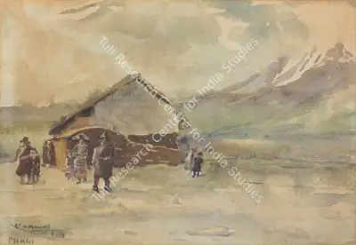 Krishna, Kanwal (Artist). The Old posthouse at Pagi (Phari), Tibet, 1938 | Painting, Bon.Lon/05.06.25, 2025 · Bonhams