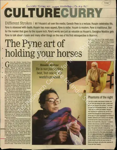Georgina L. Maddox (Reporter), The Pyne Art of Holding You Horses, 2004, Newspaper Clipping