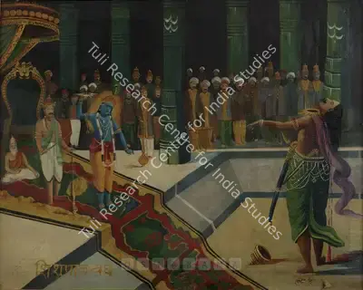 Baburao Painter (Artist), Mahabharat Court Scene, 1930, Painting