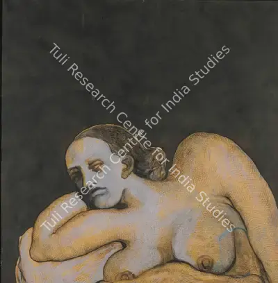 Jogen Chowdhury (Artist), Untitled (Nude), 1975, Painting