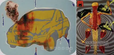 Kallat, Jitish (Artist). Rickshawpolis (The Dented Chairot) III. Acrylic and glitter on board; Oil, acrylic, enamel, aluminium paint on canvas, 2005 | Painting  | 00881089