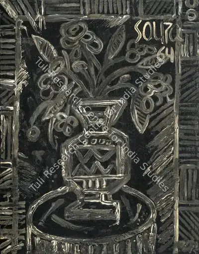 F.N. Souza (Artist), Still Life, 1964, Painting