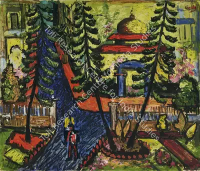 Gade, H.A. (Artist). Garden, c.1950 | Painting, AG.Onl/21.11.21, 2021 · Asta Guru