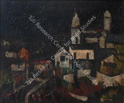 S.H. Raza (Artist), Paysage Corse Series, 1958, Painting