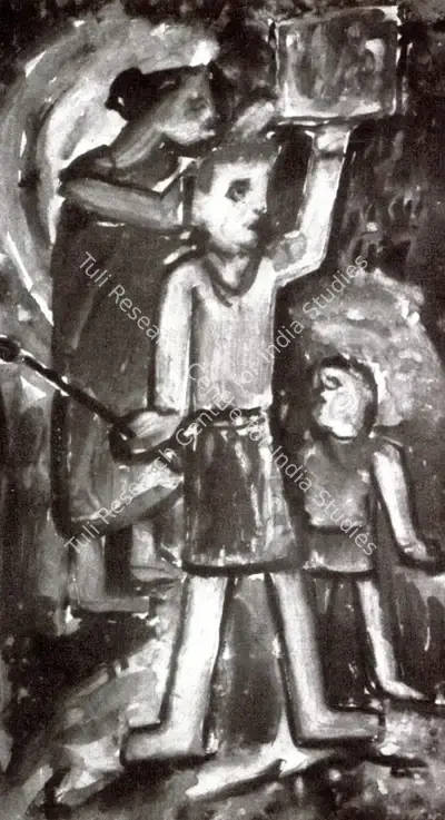 Gobardhan Ash (Artist), Rehearsal, Painting