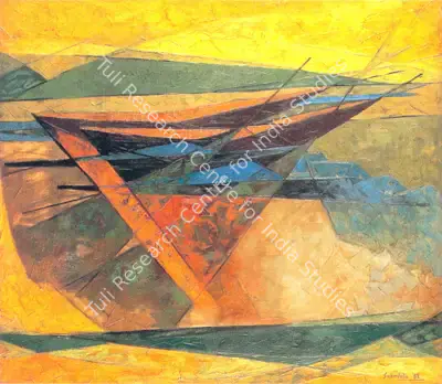 Jehangir Sabavala (Artist), Beached Boats, 1962, Painting