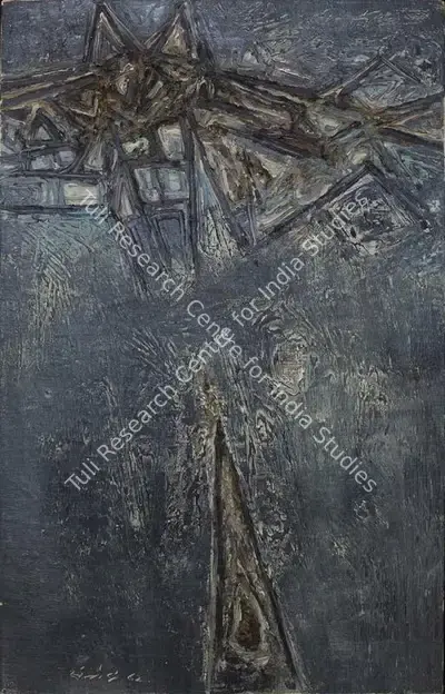 G.R. Santosh (Artist), Wedge in the Composition, 1962, Painting