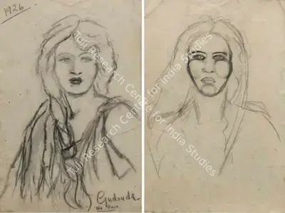 Amrita Sher-Gil (Artist), Gudruda the Fair, 1926, Drawing