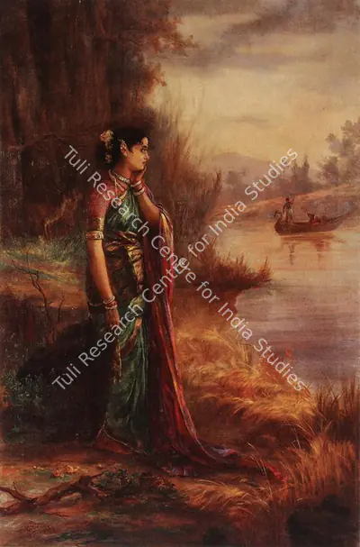 A.M. Mali (Artist), Woman by the River Bank, 1914, Painting
